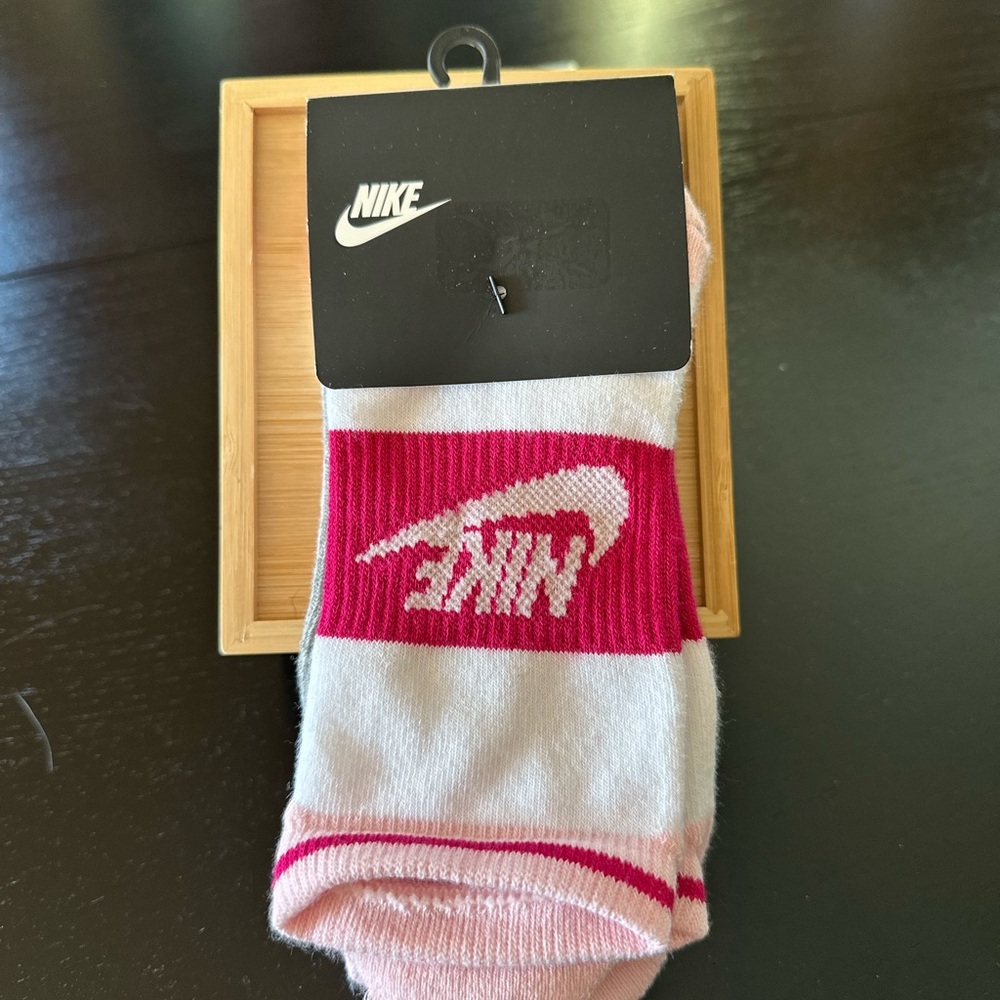 Nike Pink and White Socks